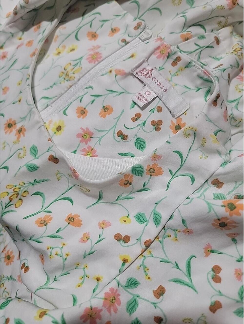 GB Girls Jumpsuit Romper Size 12 Floral Flutter Sleeve Pockets Zipper #CB3 - Picture 3 of 10